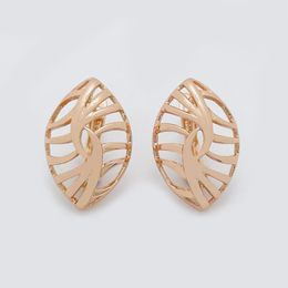 Dangle Earrings Simple Carve Flower Hollow Cone Shaped 585 Rose Gold Colour Unique For Women Fashion Jewellery