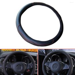 Steering Wheel Covers 1pcs PU Leather Car Cover Good Grip Anti-Slip Protection Accessories For 37-38CM