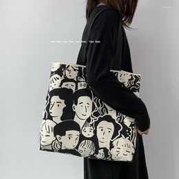 Shopping Bags Korean Fashion Large Capacity Design Young Girls Portable Bag Shoulder Women's Canvas Students Handbag