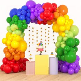 Other Event Party Supplies 109Pcs Rainbow Multicolor Latex Balloon Garland Arch Kit for Kids Toys Birthday Baby Shower Wedding Anniversary Decoration 230221