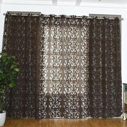 Curtain Curtains Polyester Semi-Blackout Grommet Top Window Panel Living Room Bedroom El Cortinas Decor Voile Drape