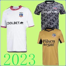 2022 23 Colo Colo Terzo Maglie da calcio N. 10 Valencia Uniforme Colo-Colo #32 Arriagada Opazo Football Shirt Casa Gold Jersey 2022 Home New AA