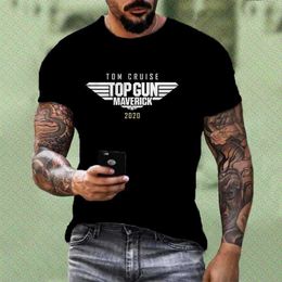 Men's T-Shirts Top Gun Movie Classic T-Shirt High Quality Cute Elegant Lovely Fashionable Cartoon Sweet Cotton Tee Shirts 022223H