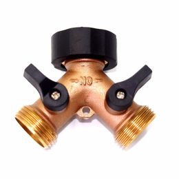 Watering Equipments 3/4 Inch 2 Way Water Splitter Tap Connector Garden Hose Adapter Quick Coupling Drip Irrigation Tool