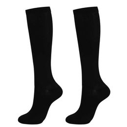 5PC Socks Hosiery Nylon Pressure Compression Varicose Vein Leg Knee High Support Long Stockings Solid Color Comfortable Ladies And Men Socks Z0221