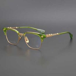 2024NEW CH Çapraz Güneş Gözlüğü Çerçeveleri Tasarımcı Kalp Erkekler Gözlük Saf Titanyum Altın Gözlükler Plaka Miyopya Kromları Kadın Marka Kromları Kadınların Güneş Gözlüğü 29