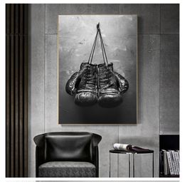 Style Picture Wall Art Modular Home Decoration Painting Print Poster for Living Room Cuadros Boxing Gloves Vintage Canvas Nordic Woo