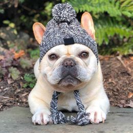 Dog Apparel Warm Knitted Hat Winte Pet Windproof Headwear For Autumn Cat Puppy Small French Party Accessories