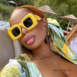 Sunglasses Small Square LW Y2k Style Sunglasses For Women 40098I Fashion Brand Candy Colour Yellow Pink Sun Glasses Men Sexy Cool Hip Hop G221215