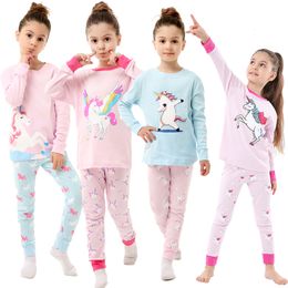 Pajamas Kids Clothes Baby Homewear Nightwear For 2 3 4 5 6 7 8T Child Unicorn Pajamas Baby Girl Pajamas Children Christmas Pajama Sets 230222