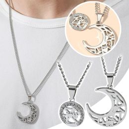 Chains Necklace Small Pendant Love Letter Stitching Sun Moon Hollow Titanium Couple Chunky Chain