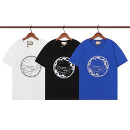 Designer T Shirt Men's T Shirt Summer Fashion Casual with Branded Letters Earth Print T-shirt