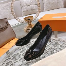 Sandals Brand high-heeled shoes leather sexy pointed shoes nude black patent leather wedding shoes size 35-40 J230525