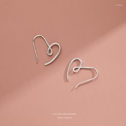 Stud Earrings S925 Sterling Silver Twist Love Ear Hook Female Simple Design Niche Ins Cold Wind Jewellery Gift Wholesale