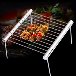 BBQ Tools Accessories Portable Stainless Steel BBQ Grill Folding BBQ Grill Mini Pocket BBQ Grill Barbecue Accessories For Home Park Use 230221