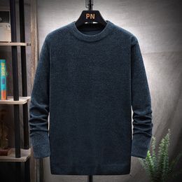 Men's Sweaters Non-Iron Black Khaki Sweaters For Men'S Spring Autumn Winter Clothes Pull OverSize 7XL 8XL Classic Style Casual Pullovers 230222