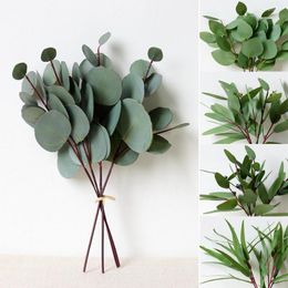 Decorative Flowers Grade Artificial Plant Eucalyptus Leaves Fake Marriage Wedding Party Christmas Home Decoration DIY