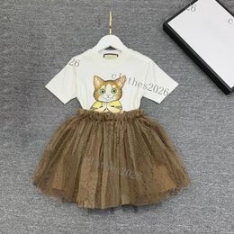 Designer Baby Kids Clothing Sets Girls Luxury Dress Boys Sporty Suits Childrens Classic Brand Clothes Fashion Clothing Summer Tshirt Suit Alphabet skirt