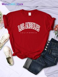 Women's T-Shirt Los Angeles California Funny Letter Print Womens T-Shirt Street Breathable Short Sleeve Fashion Casual Clothes Summer Tshirts 022223H