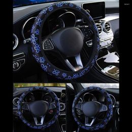 Steering Wheel Covers Auto Car 15/37-38cm SUV Flower Floral Cover Universal Graphics Applique Interior Trim