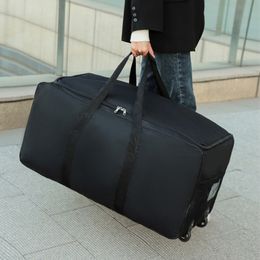 Duffel Bags Multifunction Unisex Universal Wheel Travel Bag Large Capacity Duffle Durable Oxford Simple Handbag Luggage Suitcase 230223