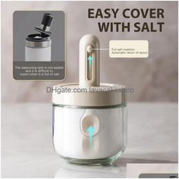 Cooking Utensils Retractable Connt Box Spoon Er Integral Salt Jar Plastic Glass Spice Bottles Drop Delivery Home Garden Kitchen Dinin Dhp3Z