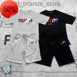 Men's T-Shirts Colourful Embroidery Trapstar Top Tee Men Women 100% Cotton Caual T-hirt Set W220809 23ss2