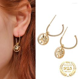 Dangle Earrings Fashion Creative Jewellery S925 Sterling Silver Star Studs Women Drop Earring 2023 18K Gold Plated