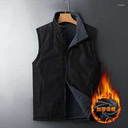 Men's Vests Wellsome Men Motorcycle Thermal Vest Casual Fashion Hooded Autumn Vintage Jacket High Quality Winter