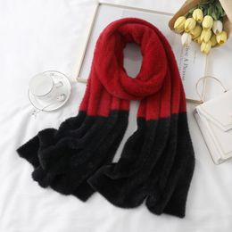 Shawls 2023 Solid Furry Scarf Female Autumn And Winter Imitation Mink Cashmere Scarves Long Shawl Wrap Blanket Warm Tippet Wholesal