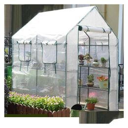 Garden Greenhouses Kraflo Small Flower Greenhouse Outdoor Planting Tent Walkin Mini Portable Plant Warm Room Drop Delivery Home Pati Dhxis