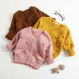 Coat Citgeett Solid Baby Boys Girls Autumn Winter Clothing Knitted Cardigan Sweater Top Outwear 230222