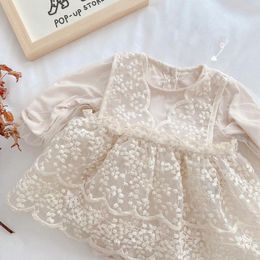 Girl Dresses Baby Vestidos Lace Princess Romper Bodysuits Long Sleeves Dress Born Todder Infant Birthday Party Jumpsuits