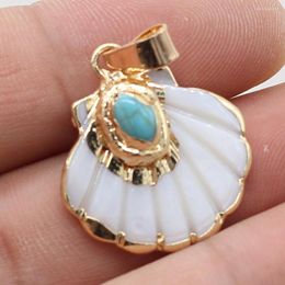 Pendant Necklaces Natural Shell Charms Fan Shape Phnom Penh Necklace For Making DIY Accessories 20x25mm