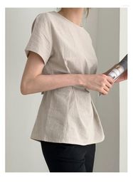 Women's Blouses 2023 Formal Shirt Female Women Blouse Summer Maxi Blusas Casual Elegant Vintage Short Sleeve Cotton Oversize Loose