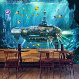 Wallpapers Custom Large Murals 3D Stereo Submarine Underwater World Po Wall Papers Cloth For Kid's Room Bedroom Decor Covering