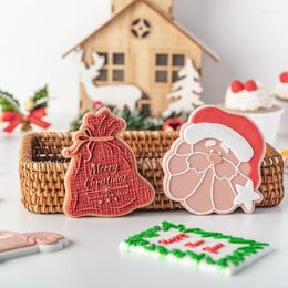 Baking Moulds Merry Christmas Postcard Snowman Santa Claus Gingerbread Biscuit Mold Fondant Cookie Cutter Holiday Dessert Pressing 2023