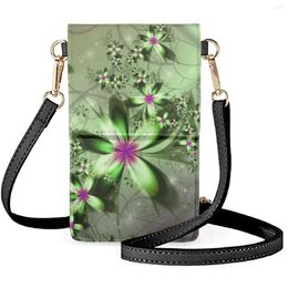 Evening Bags FORUDESIGNS Abstract Floral Design Mobile Phones Polynesia Plumeria Flip Cellphone Bag Female Colour Gradation Satchel