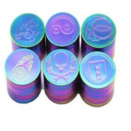 Four layer embossed Colourful ice blue zinc alloy cigarette lighter 52mm triangular hole metal cigarette lighter