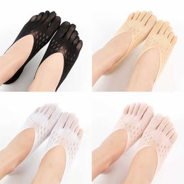 5PC Socks Hosiery Low Cut Five Finger Socks Slippers Invisible Socks Toe Sock Women Invisible Orthopaedic Compression Solid Colour Lace Antiskid Z0221