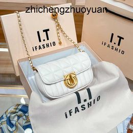 High-texture mini small Xiangfeng messenger chain bag Summer 2023 new Lingge Golden autumn single shoulder bag