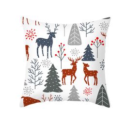 Pillow /Decorative Home Decoration Cover 45x45 Decorative Pillows Christmas Case Simple Line Elk Sofa Office