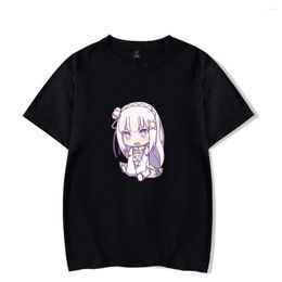 Men's T Shirts Anime Re Zero T-shirt 2D Logo Cool Style Unseix Summer Short Sleeve Men Cotton Tee