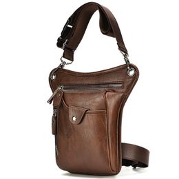 Evening Bags Vintage PU Leather Waist Pack Drop Leg Bag For Men Women Belt Hip Bag Multifunction Motorcycle Bicycle Outdoor Hiking Camping 230223