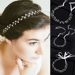 Headpieces Crystal Pearl Handmade Headbands Hairbands Tiaras For Women Bride Party Birdal Wedding Hair Accessories Bands Vines Jewelry Gift