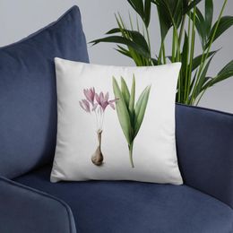 Pillow Colorful Flowers Print Pillowcase For Sofa Home Decor Plant Living Room Bed Garden White Decorative Cover /Decorative