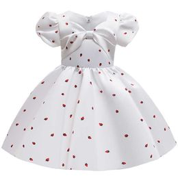 Girl's Dresses New Baby Girls Big Bow White Dress Girl's Princess Party Causal Elegant Toddler Kids Infant Summer Dresses Children Clothes 210 Z0223