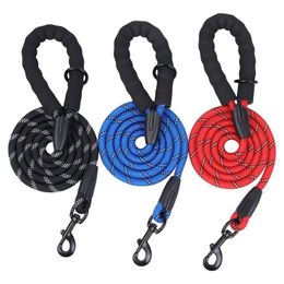 Dog Collars & Leashes Strong Polyester Leash With Full-Grip Foam Comfortable Padded Handle And Highly Reflective Threads For Small Large