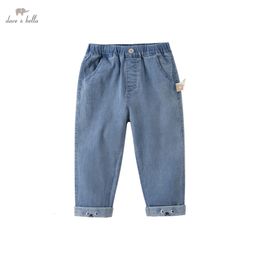 Jeans Dave Bella Baby Girl Pants Soft Denim High Waist Baby Girl Leggings Solid Colour Infant Clothing Boys Jeans Pants DB1230314 230223