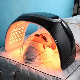 Tri-folding red light 7 Colour pdt photon led face mask light therapy machine with facial nano spray and UV light